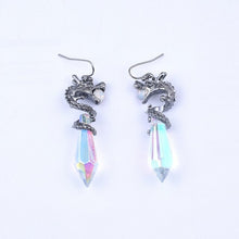 Load image into Gallery viewer, gothic crystal dragon earrings unique personality animal