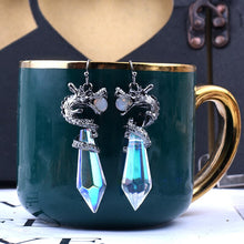 Load image into Gallery viewer, gothic crystal dragon earrings unique personality animal