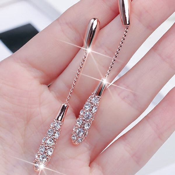 new drop shaped alloy long earrings, elegant women's fashion