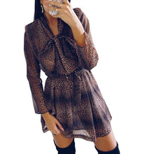 Load image into Gallery viewer, spring new leopard long sleeve lace chiffon vintage - Sophornlilly