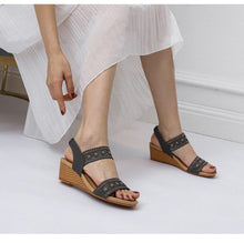 Load image into Gallery viewer, summer new ladies retro wedge sandals hollow flower design thick - Sophornlilly