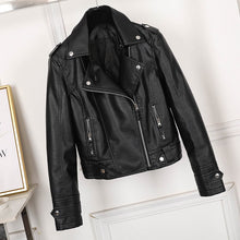 Load image into Gallery viewer, Fashion Slim Women Faux Leather Jacket Casual Biker