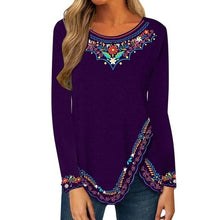 Load image into Gallery viewer, Ethnic Print O Neck Long sleeved shirt