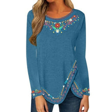 Load image into Gallery viewer, Ethnic Print O Neck Long sleeved shirt