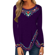 Load image into Gallery viewer, Ethnic Print O Neck Long sleeved shirt