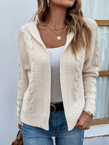 Hooded Oversized Sweater Cardigan Patchwork