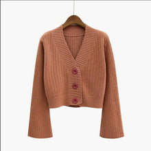 Load image into Gallery viewer, Cardigan Autumn Long Flare Sleeve Short Sweater