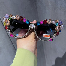 Load image into Gallery viewer, Cat Eyes Sunglasses Women Oversized Luxury Crystal