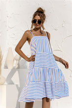 Load image into Gallery viewer, Spring and Summer New Women's Striped Strap Dress