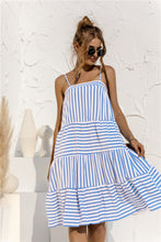 Load image into Gallery viewer, Spring and Summer New Women's Striped Strap Dress