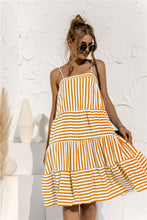 Load image into Gallery viewer, Spring and Summer New Women's Striped Strap Dress