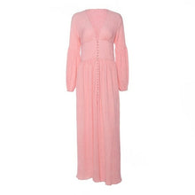 Load image into Gallery viewer, Boho Maxi Lantern Sleeve Vintage Long Split Dress