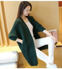 Load image into Gallery viewer, Knitted Sweater Long Cardigan Autumn Winter Stitch Poncho