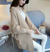 Load image into Gallery viewer, Knitted Sweater Long Cardigan Autumn Winter Stitch Poncho
