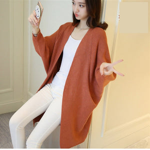 Knitted Sweater Long Cardigan Autumn Winter Stitch Poncho