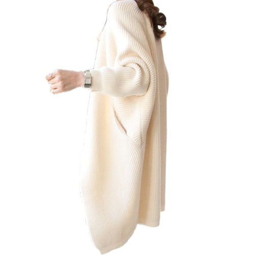 Knitted Sweater Long Cardigan Autumn Winter Stitch Poncho