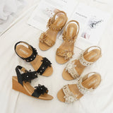 Wedge Open Toe Sandals Fashion Elastic Band