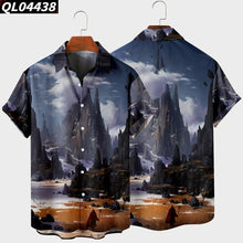 Load image into Gallery viewer, Men's Short Sleeve Lapel Shirt Plus Size Alpine 3D Print