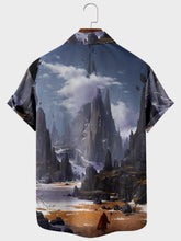 Load image into Gallery viewer, Men's Short Sleeve Lapel Shirt Plus Size Alpine 3D Print