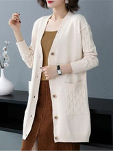 Load image into Gallery viewer, Cardigan Sweater Coat V Neck Solid Loose Knitwear