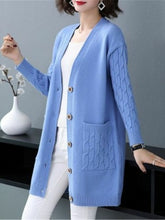 Load image into Gallery viewer, Cardigan Sweater Coat V Neck Solid Loose Knitwear