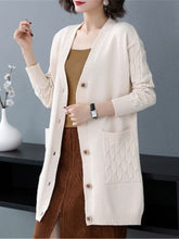 Load image into Gallery viewer, Cardigan Sweater Coat V Neck Solid Loose Knitwear