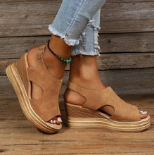 Load image into Gallery viewer, Cut Out Glitter Casual Wedges