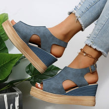 Load image into Gallery viewer, Cut Out Glitter Casual Wedges