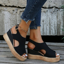 Load image into Gallery viewer, Cut Out Glitter Casual Wedges