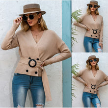 Load image into Gallery viewer, New Fashion Women Knitted Cardigan Sweater Fake Fox Fur Cashmere