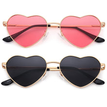 Load image into Gallery viewer, Metal Heart Shaped Sunglasses Candy Color Gradient Sun