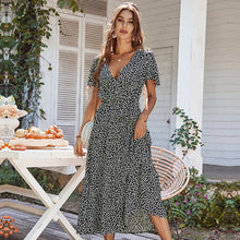 Load image into Gallery viewer, New Spring Summer Bandage Print Dress Casual Short