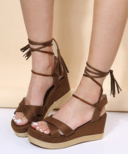 Load image into Gallery viewer, New Summer Women Solid Platform Wedges Sandals Fashion High heels