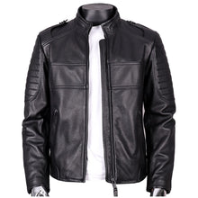 Load image into Gallery viewer, Cow Leather Man's Jacket Fashion Biker