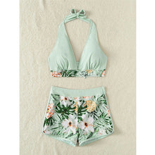 Load image into Gallery viewer, New Women's Swimsuit Bikini Top Split High Waist  Lace Print