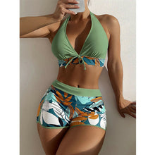 Load image into Gallery viewer, New Women's Swimsuit Bikini Top Split High Waist  Lace Print