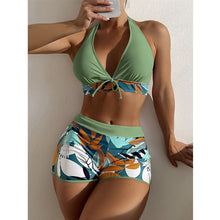 Load image into Gallery viewer, New Women's Swimsuit Bikini Top Split High Waist  Lace Print
