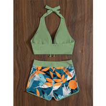Load image into Gallery viewer, New Women's Swimsuit Bikini Top Split High Waist  Lace Print