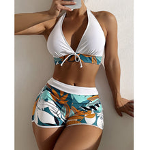 Load image into Gallery viewer, New Women's Swimsuit Bikini Top Split High Waist  Lace Print