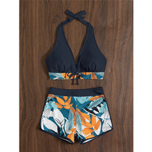 Load image into Gallery viewer, New Women's Swimsuit Bikini Top Split High Waist  Lace Print