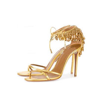 Load image into Gallery viewer, Spring New Sandals Rhinestone Thin High Heels Crystal Sandals