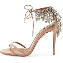 Load image into Gallery viewer, Spring New Sandals Rhinestone Thin High Heels Crystal Sandals