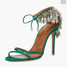 Load image into Gallery viewer, Spring New Sandals Rhinestone Thin High Heels Crystal Sandals