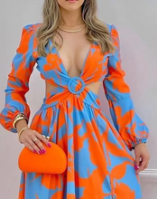 Load image into Gallery viewer, Long Sleeved Cutout V Neck Twist Summer Elegant Tie