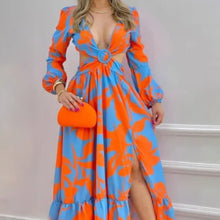 Load image into Gallery viewer, Long Sleeved Cutout V Neck Twist Summer Elegant Tie