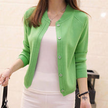 Load image into Gallery viewer, Spring and autumn new short loose sweater cardigan