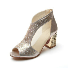 Load image into Gallery viewer, Sandals Fashion Chunky Heels Fish Mouth