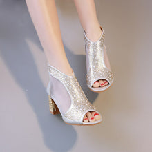 Load image into Gallery viewer, Sandals Fashion Chunky Heels Fish Mouth