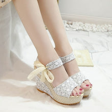 Load image into Gallery viewer, Lace Wedge Sandals