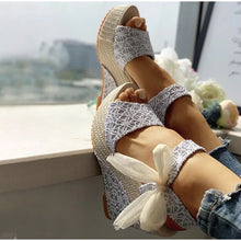 Load image into Gallery viewer, Lace Wedge Sandals